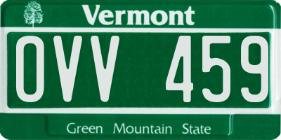 VT license plate OVV459