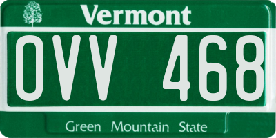 VT license plate OVV468