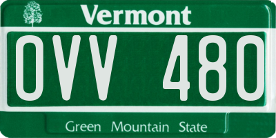 VT license plate OVV480
