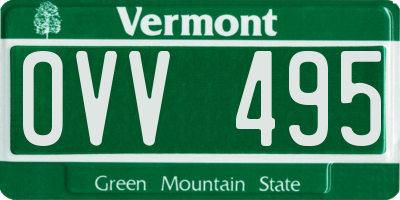 VT license plate OVV495