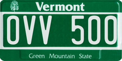 VT license plate OVV500