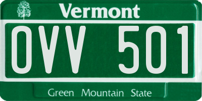 VT license plate OVV501