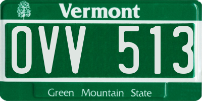 VT license plate OVV513