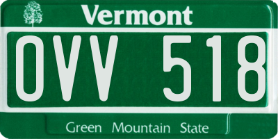 VT license plate OVV518