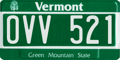 VT license plate OVV521