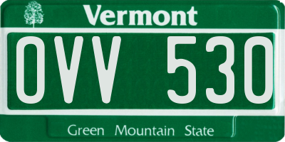 VT license plate OVV530