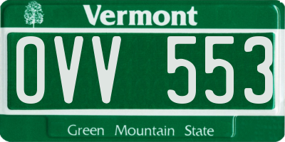 VT license plate OVV553