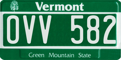 VT license plate OVV582