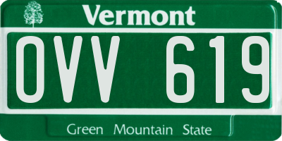 VT license plate OVV619