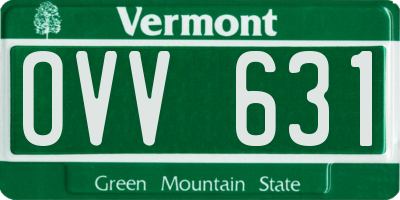 VT license plate OVV631
