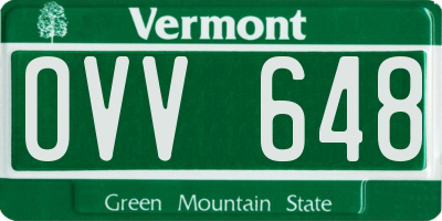VT license plate OVV648
