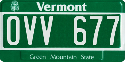VT license plate OVV677