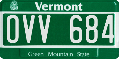 VT license plate OVV684