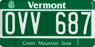 VT license plate OVV687