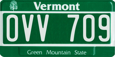 VT license plate OVV709