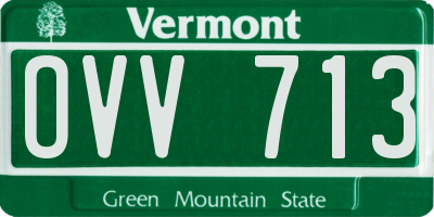 VT license plate OVV713