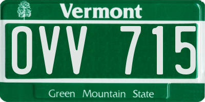 VT license plate OVV715