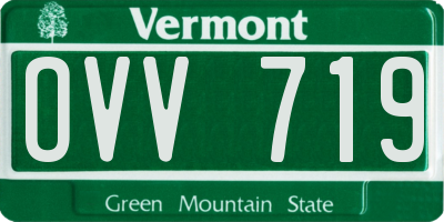 VT license plate OVV719