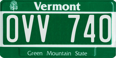 VT license plate OVV740