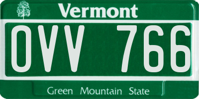 VT license plate OVV766
