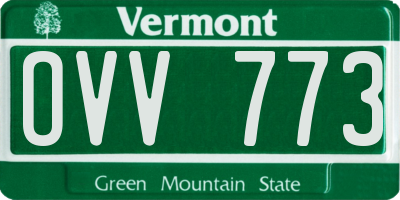 VT license plate OVV773