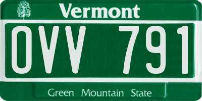 VT license plate OVV791