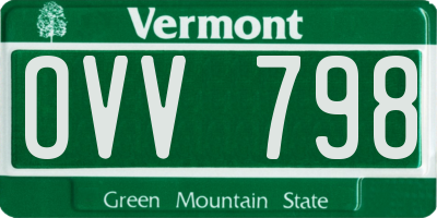 VT license plate OVV798