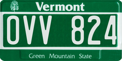 VT license plate OVV824