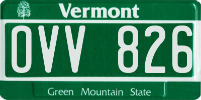 VT license plate OVV826