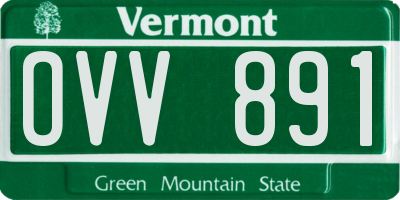 VT license plate OVV891