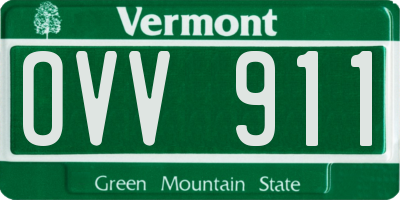 VT license plate OVV911