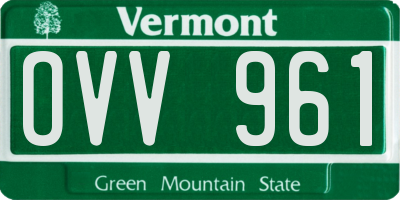 VT license plate OVV961