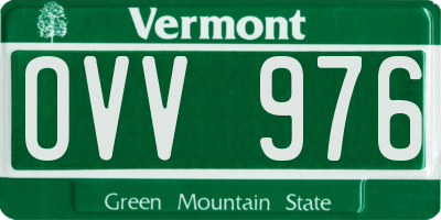 VT license plate OVV976