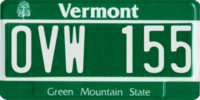 VT license plate OVW155