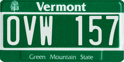 VT license plate OVW157