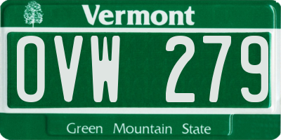 VT license plate OVW279