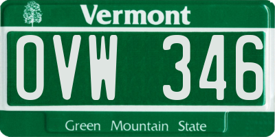 VT license plate OVW346