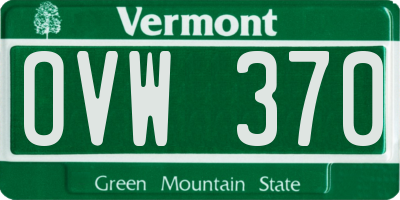 VT license plate OVW370