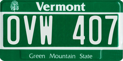 VT license plate OVW407