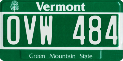VT license plate OVW484