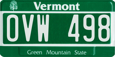 VT license plate OVW498