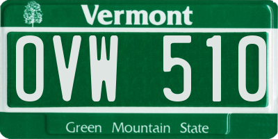 VT license plate OVW510