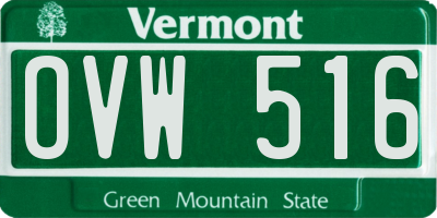 VT license plate OVW516