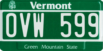 VT license plate OVW599