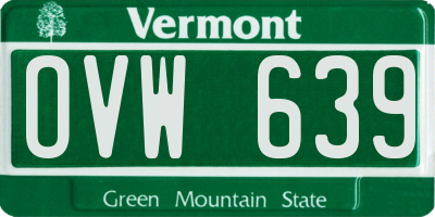 VT license plate OVW639