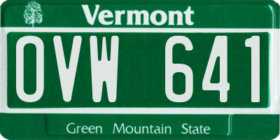 VT license plate OVW641