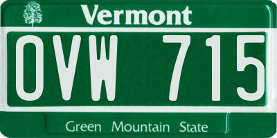 VT license plate OVW715