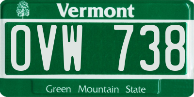 VT license plate OVW738