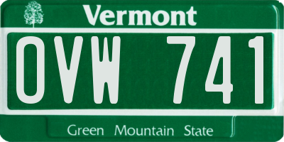 VT license plate OVW741
