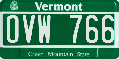 VT license plate OVW766